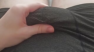 Fellow stroking his thru his panties