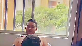 My heterosexual neighbor sucks my uber-cute cock-squeezing gay caboose and then fucks me hard bareback and cums inwards my open caboose