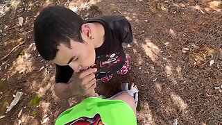 2 Hot Latino Dudes Jizm Outdoors On A Mountain