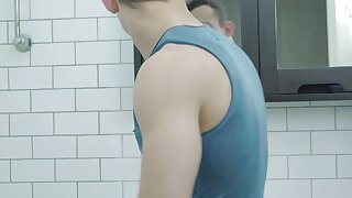 Lean Brunette Luke A Masturbates His Hard Wood On The Shower!