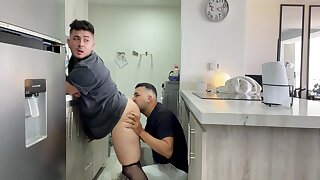 Young Fellow In Stockings Gets Her Boypussy Creampied By Her Fit Roomy