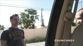 Twunk fucked raw by sexy straight in exhib in the car