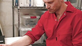 FunSizeBoys Janitor Ample Ryan predominates Logan Cross in closet