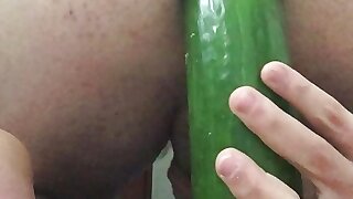 creamy ass packed with cucumber