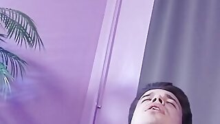 guy in cycling suit jerks off and cums